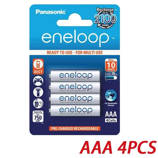 Planet Gates AA 12PCS Panasonic Eneloop original AA AAA rechargeable battery 1.2v 1900mAh 800mAh pre-charged nimh suitable for flashlight camera toys