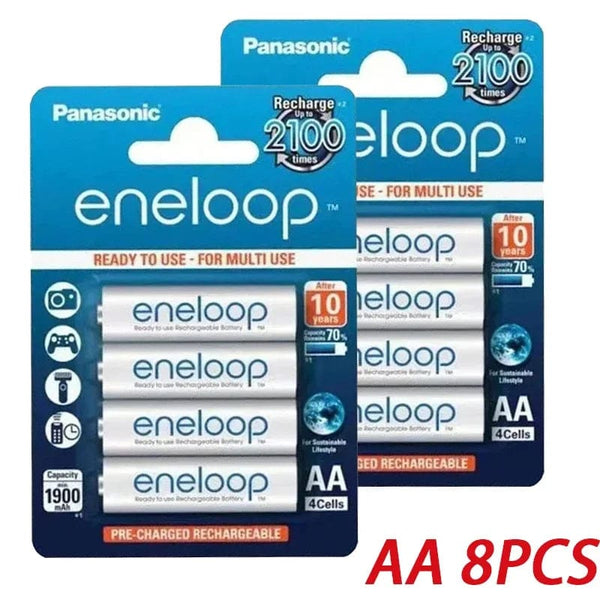 Planet Gates AA 12PCS Panasonic Eneloop original AA AAA rechargeable battery 1.2v 1900mAh 800mAh pre-charged nimh suitable for flashlight camera toys