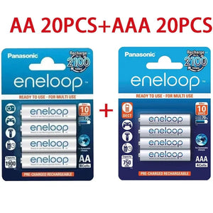 Planet Gates AA 12PCS Panasonic Eneloop original AA AAA rechargeable battery 1.2v 1900mAh 800mAh pre-charged nimh suitable for flashlight camera toys