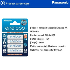 Planet Gates AA 12PCS Panasonic Eneloop original AA AAA rechargeable battery 1.2v 1900mAh 800mAh pre-charged nimh suitable for flashlight camera toys
