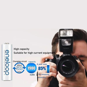 Planet Gates AA 12PCS Panasonic Eneloop original AA AAA rechargeable battery 1.2v 1900mAh 800mAh pre-charged nimh suitable for flashlight camera toys