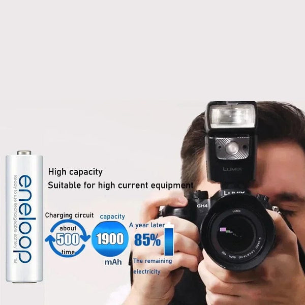 Planet Gates AA 12PCS Panasonic Eneloop original AA AAA rechargeable battery 1.2v 1900mAh 800mAh pre-charged nimh suitable for flashlight camera toys