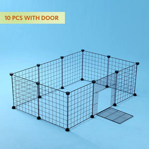 Planet Gates ABL0009BK02-L / 10pcs / france Foldable Pet Playpen Crate Iron Dog Fence Small Animal Cage Puppy Kennel House Cage Puppy Kitten Cat Dog Enclosure Pet Items