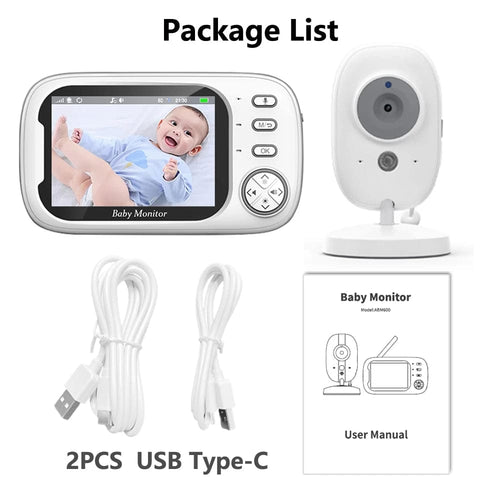 Planet Gates ABM600-USB 3.5 Inch Wireless Video Baby Monitor Mother Kids Two-way Audio Baby Nanny Security Camera Night Vision Temperature Monitoring