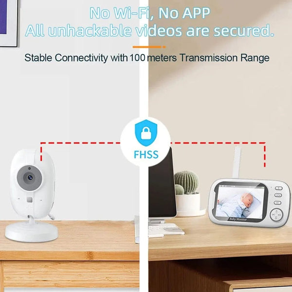 Planet Gates ABM600-USB 3.5 Inch Wireless Video Baby Monitor Mother Kids Two-way Audio Baby Nanny Security Camera Night Vision Temperature Monitoring