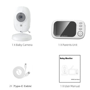 Planet Gates ABM600-USB 3.5 Inch Wireless Video Baby Monitor Mother Kids Two-way Audio Baby Nanny Security Camera Night Vision Temperature Monitoring