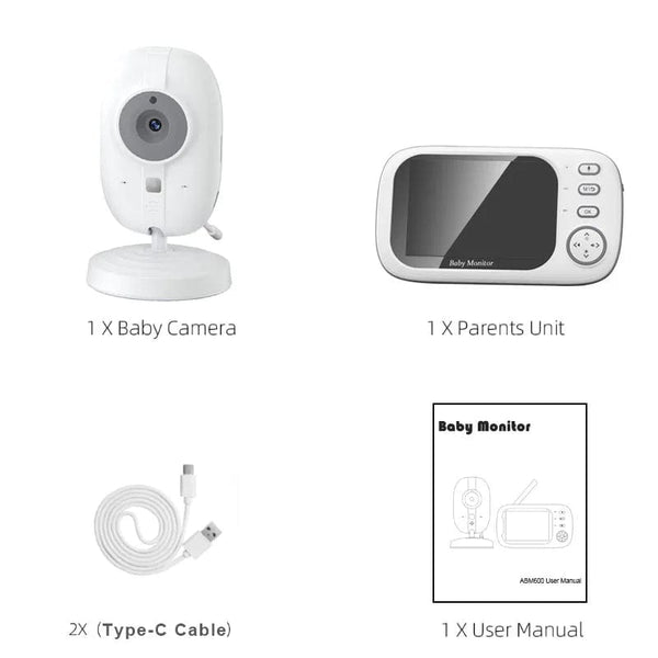 Planet Gates ABM600-USB 3.5 Inch Wireless Video Baby Monitor Mother Kids Two-way Audio Baby Nanny Security Camera Night Vision Temperature Monitoring
