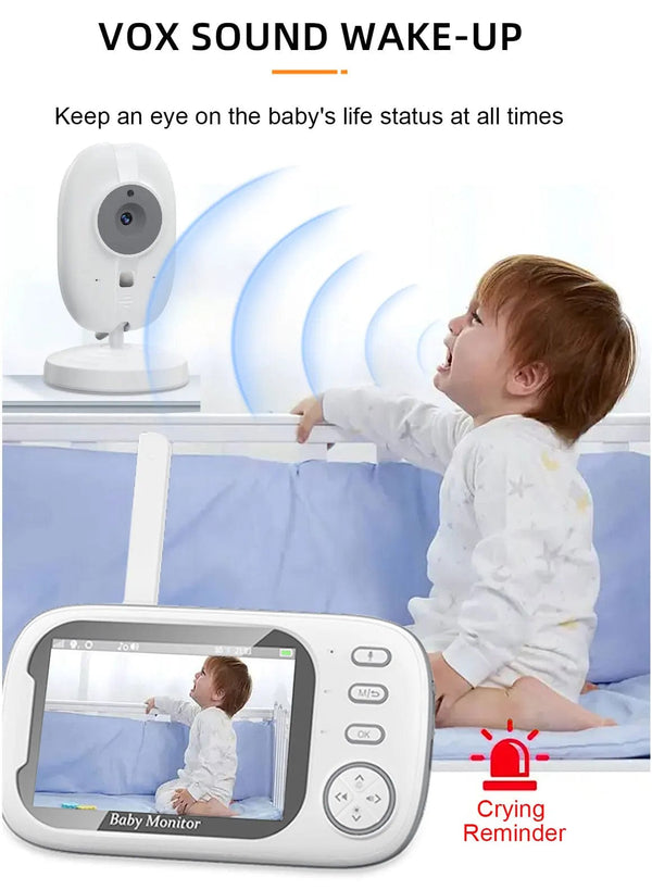Planet Gates ABM600-USB 3.5 Inch Wireless Video Baby Monitor Mother Kids Two-way Audio Baby Nanny Security Camera Night Vision Temperature Monitoring