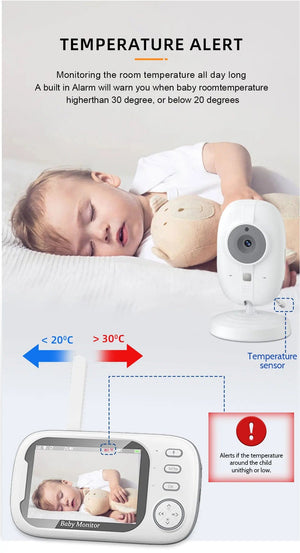 Planet Gates ABM600-USB 3.5 Inch Wireless Video Baby Monitor Mother Kids Two-way Audio Baby Nanny Security Camera Night Vision Temperature Monitoring