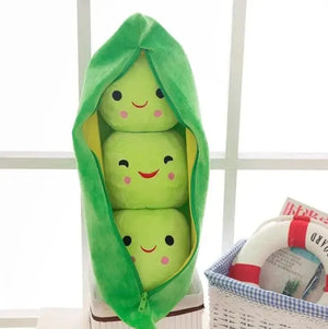 Planet Gates about 25cm / Green 25CM Cute Children's Baby Plush Peas Filled Plant Doll Toy Children Kawaii Quality Pea-shaped Pillow Toy Boy Girl Gift