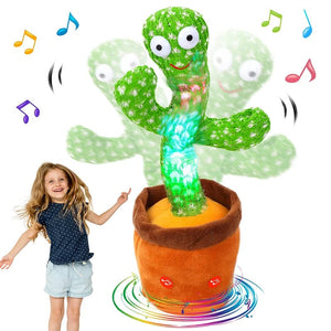 Planet Gates About 35CM Dancing Cactus 120 Song Speaker Talking Usb Battery Voice Repeat Plush Cactu Dancer Toy Talk Plushie Stuffed Toys For Kids Gift