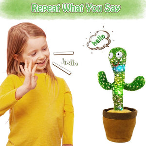 Planet Gates About 35CM Kids Dancing Talking Cactus Toys Interactive Talking Sunny Cactus Electronic Plush Toy Home Decoration for Children Xmas Gifts