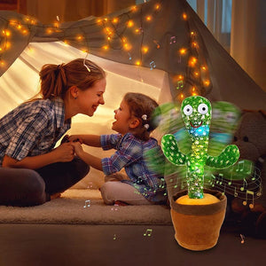Planet Gates About 35CM Kids Dancing Talking Cactus Toys Interactive Talking Sunny Cactus Electronic Plush Toy Home Decoration for Children Xmas Gifts