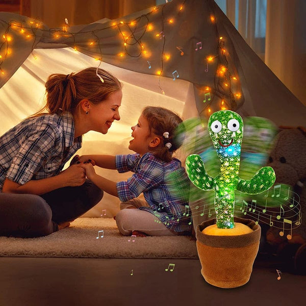 Planet Gates About 35CM Kids Dancing Talking Cactus Toys Interactive Talking Sunny Cactus Electronic Plush Toy Home Decoration for Children Xmas Gifts