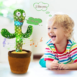 Planet Gates About 35CM Kids Dancing Talking Cactus Toys Interactive Talking Sunny Cactus Electronic Plush Toy Home Decoration for Children Xmas Gifts