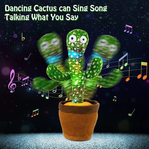 Planet Gates About 35CM Kids Dancing Talking Cactus Toys Interactive Talking Sunny Cactus Electronic Plush Toy Home Decoration for Children Xmas Gifts