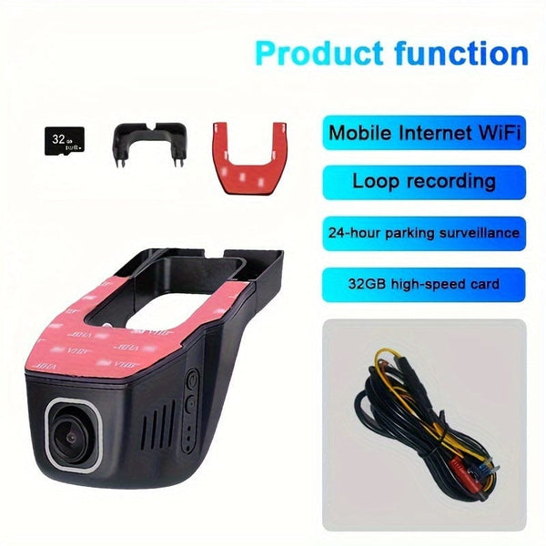 Planet Gates ACC Line Version +32G Hidden HD Driving Recorder Without Screen, WiFi Mobile Phone Interconnection, Support 24-hour Parking Monitoring & USB Power Supply