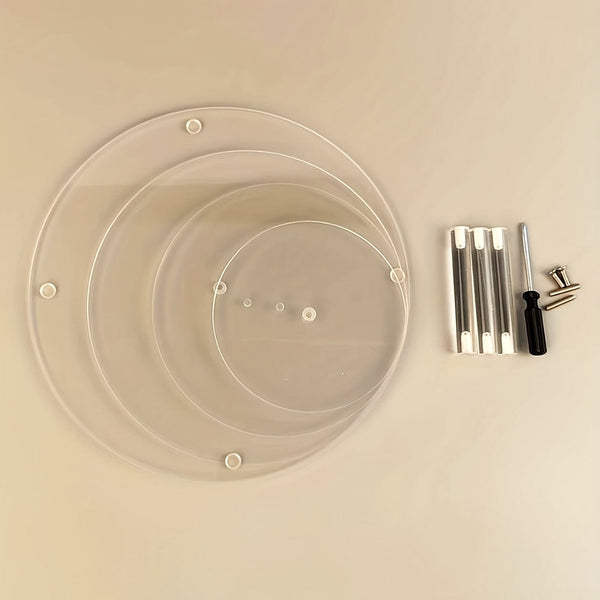 Planet Gates Acrylic 1pc Clear Acrylic 4 Tier Cupcake Stand - Perfect for Weddings, Birthdays, and Parties - Elegant Round Glass Cupcake Holder for Desserts and Pastries