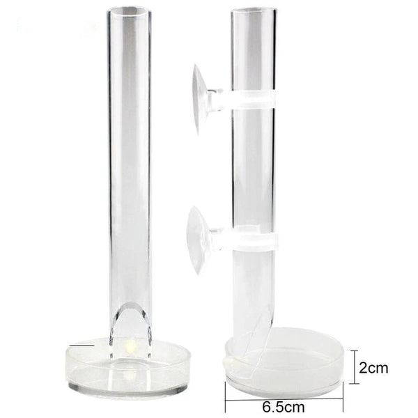 Planet Gates Acrylic Aquarium Feeder Tube Dish Transparent Fish Tank Shrimp Snail Shrimp Food Feeding Bowl Aquarium Feeding Accessories