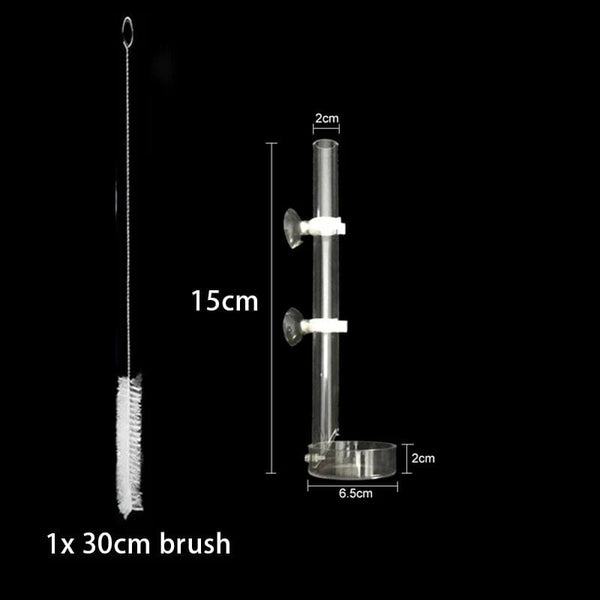 Planet Gates Acrylic Aquarium Feeder Tube Dish Transparent Fish Tank Shrimp Snail Shrimp Food Feeding Bowl Aquarium Feeding Accessories