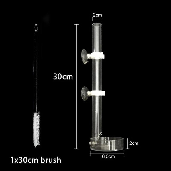 Planet Gates Acrylic Aquarium Feeder Tube Dish Transparent Fish Tank Shrimp Snail Shrimp Food Feeding Bowl Aquarium Feeding Accessories