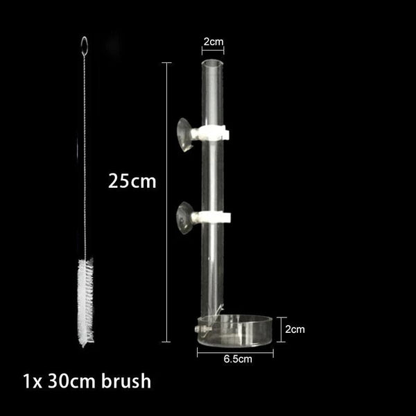 Planet Gates Acrylic Aquarium Feeder Tube Dish Transparent Fish Tank Shrimp Snail Shrimp Food Feeding Bowl Aquarium Feeding Accessories