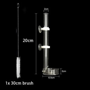 Planet Gates Acrylic Aquarium Feeder Tube Dish Transparent Fish Tank Shrimp Snail Shrimp Food Feeding Bowl Aquarium Feeding Accessories