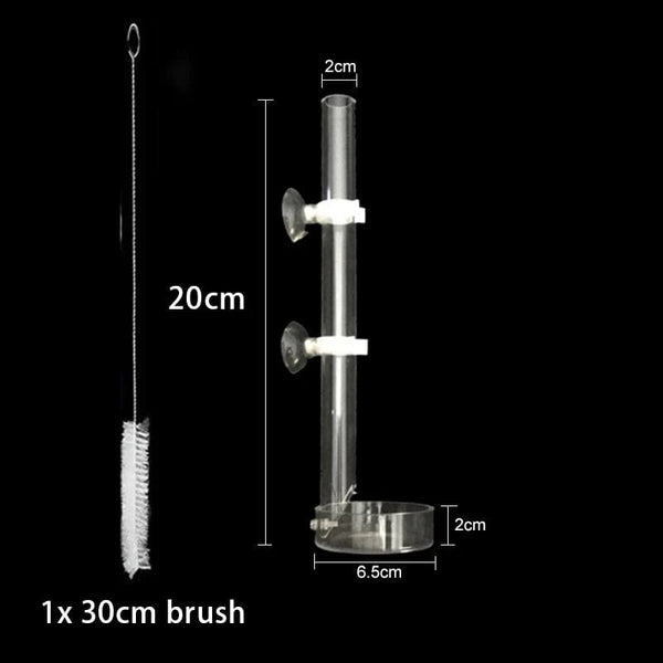 Planet Gates Acrylic Aquarium Feeder Tube Dish Transparent Fish Tank Shrimp Snail Shrimp Food Feeding Bowl Aquarium Feeding Accessories