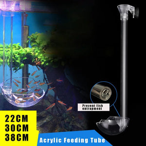 Planet Gates Acrylic Feeder Tube Dish Transparent Fish Tank Shrimp Snail Food Feeder Bowl Feeding Aquarium Accessories Shrimp Feeders