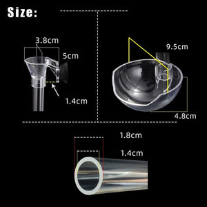 Planet Gates Acrylic Feeder Tube Dish Transparent Fish Tank Shrimp Snail Food Feeder Bowl Feeding Aquarium Accessories Shrimp Feeders