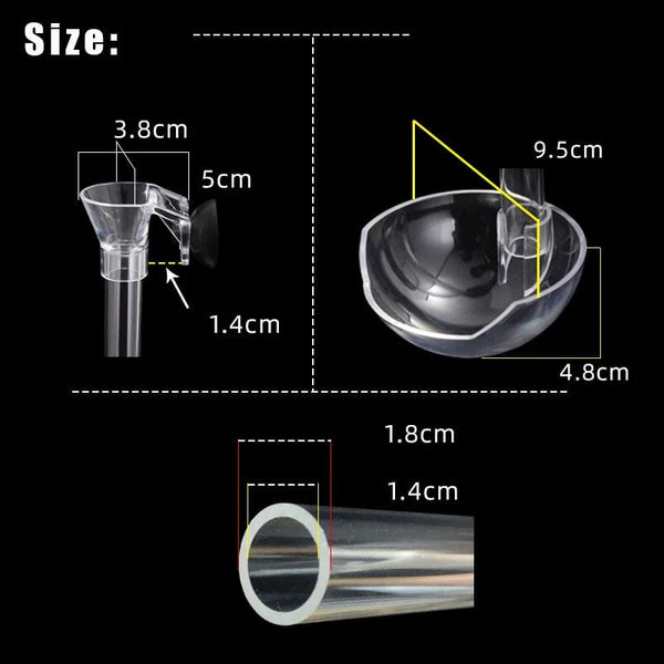 Planet Gates Acrylic Feeder Tube Dish Transparent Fish Tank Shrimp Snail Food Feeder Bowl Feeding Aquarium Accessories Shrimp Feeders