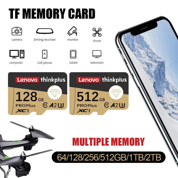 Planet Gates adapter / CHINA Lenovo 2TB 1TB Micro TF/SD Card Class 10 SD Card 256GB Memory Card 128GB 512GB TF Card Free For Shipping Cameras /tablet/Drone
