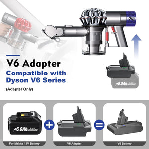 Planet Gates Adapter for Makita/Dewalt/Milwauke 18V Lithium Battery Converter To For Dyson V6 V7 V8 Series Vacuum Cleaner Tool DC58/SV11/SV10