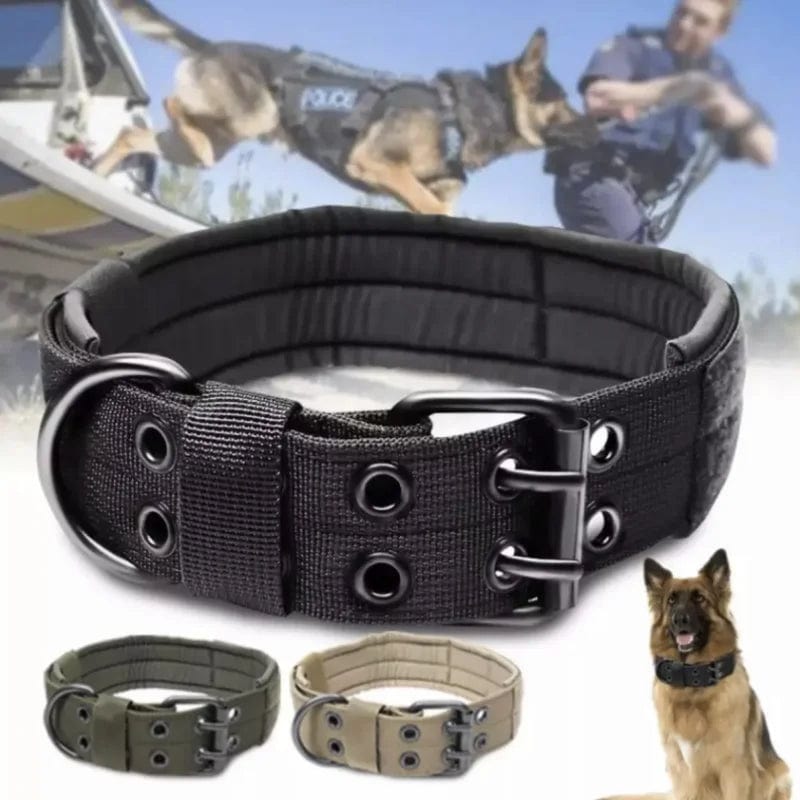 Planet Gates Adjustable Dog Collar Classic Reflective Training Military Dog Collar Nylon Heavy Duty Tactical Dog Collar German Shepherd