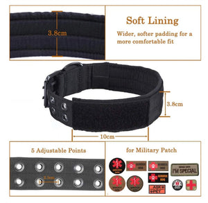 Planet Gates Adjustable Dog Collar Classic Reflective Training Military Dog Collar Nylon Heavy Duty Tactical Dog Collar German Shepherd