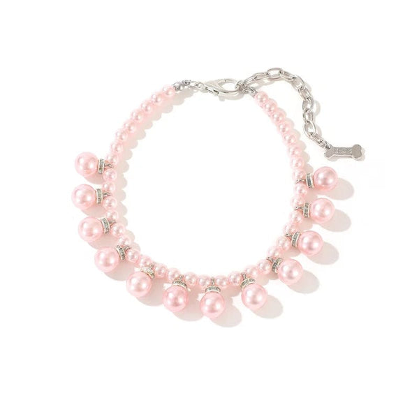 Planet Gates Adjustable Pet Pearl Necklace Accessories for Cats Gotas Animals Fashion Rhinestones Sphynx Cat Collar Kitten Dog collier chat