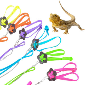 Planet Gates Adjustable Reptile Lizard Harness Leash Training Walking Rope Pet Leash Anti-Bite Harness Leash Pet Collar Chest Strap Lizard