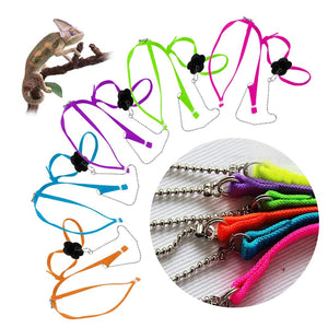 Planet Gates Adjustable Reptile Lizard Harness Leash Training Walking Rope Pet Leash Anti-Bite Harness Leash Pet Collar Chest Strap Lizard