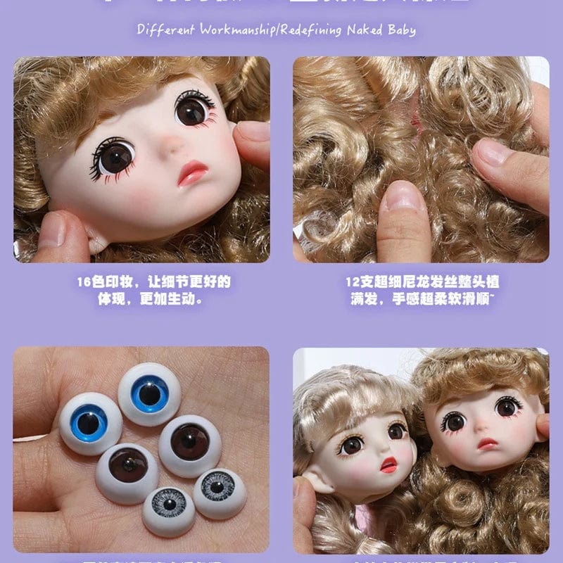 Planet Gates Adollya Heads for 30cm 1/6 BJD Dolls Accessories Head with Eyes Makeup Handmade Beauty Toys for Girls Christmas Gifts for Kid