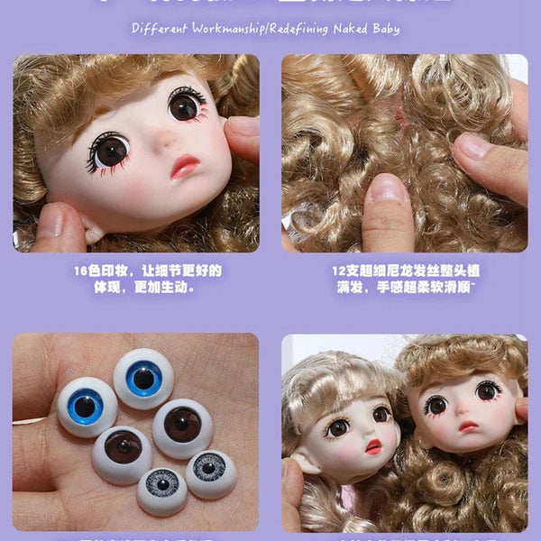 Planet Gates Adollya Heads for 30cm 1/6 BJD Dolls Accessories Head with Eyes Makeup Handmade Beauty Toys for Girls Christmas Gifts for Kid