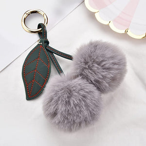Planet Gates Adorable Fluffy Cherry Keychain - A Perfect Accessory for Your Car or Handbag!