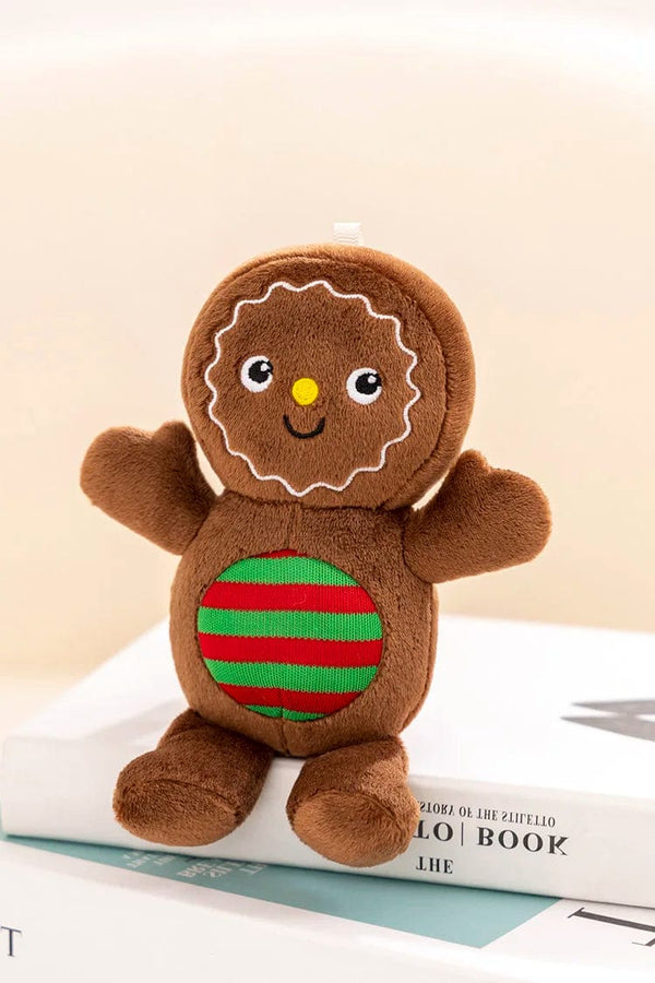 Planet Gates Adorable Ginger Bread Plush Toy Stuffed Caramel Chocolate Gingerbread Man Cushion Christmas Tree House Bow Ring Decor Xmas Deer