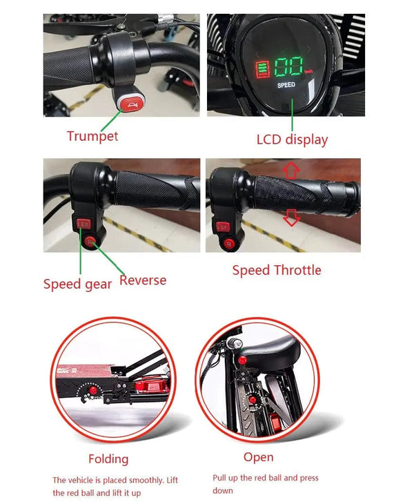 Planet Gates Adult Electric Scooter 500w 10Inch Tyre 36V Foldable Mobility Scooter For Old People With Large Armrest Seat Dual Motor Escooter