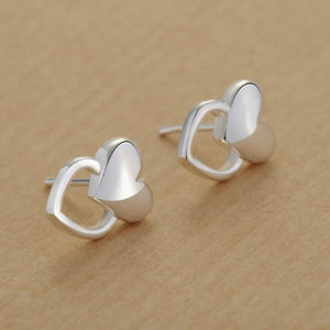Planet Gates AE543 Original 925 Sterling Silver Earrings Hearts For Women Exquisite Student Girlfriend Jewelry Accessories Wedding Fashion Gift