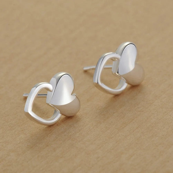 Planet Gates AE543 Original 925 Sterling Silver Earrings Hearts For Women Exquisite Student Girlfriend Jewelry Accessories Wedding Fashion Gift