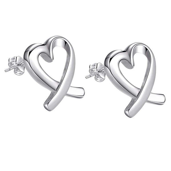 Planet Gates AE543 Original 925 Sterling Silver Earrings Hearts For Women Exquisite Student Girlfriend Jewelry Accessories Wedding Fashion Gift
