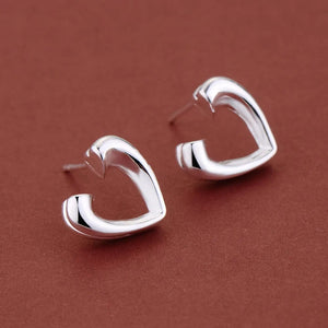 Planet Gates AE543 Original 925 Sterling Silver Earrings Hearts For Women Exquisite Student Girlfriend Jewelry Accessories Wedding Fashion Gift