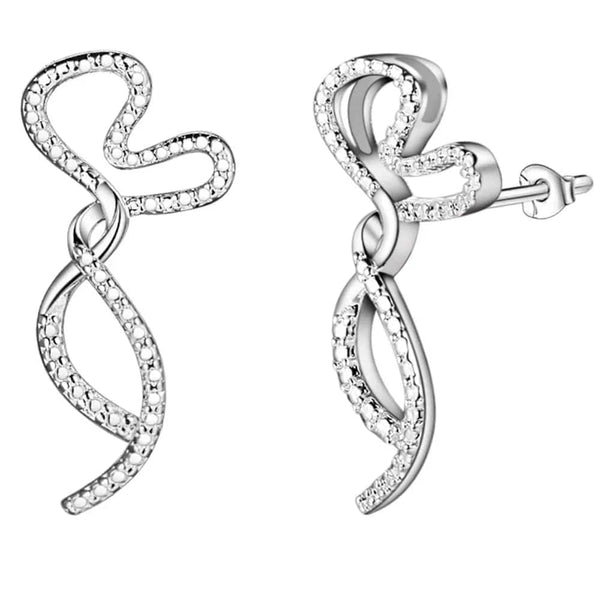 Planet Gates AE543 Original 925 Sterling Silver Earrings Hearts For Women Exquisite Student Girlfriend Jewelry Accessories Wedding Fashion Gift