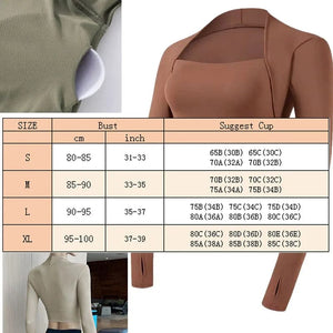 Planet Gates Aiithuug Padded Yoga Shirts Long Sleeve Yoga Crop Tops Low Cut Shirts Gym Shirt Workout Gym Top Insert Pads Slim Fit Sports Sexy