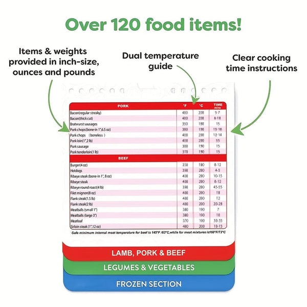 Planet Gates Air Fryer Recipes 1PC Air Fryer Cheat Table Magnet Cooking Guide Booklet, Air Fryer Magnetic Cheat Table Set Cooking Schedule, Recipe Instant Air Fryer Accessories Oven Cooking Pot Temperature Guide Kitchen Conversion